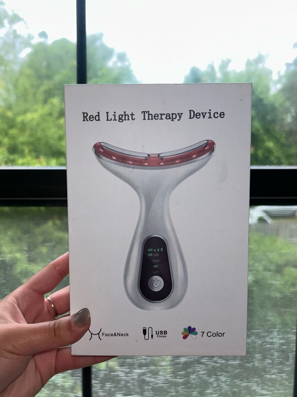 🔖 NWT - Red Light Therapy Device for Face & Neck - Silver/Red